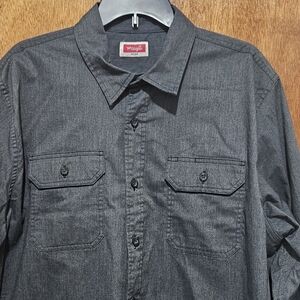 Wrangler long-sleeved shirt/men's/dark gray/classic fit/size XL